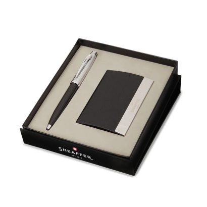 Sheaffer Set De Regalo - Bolígrafo Cromado Con Tarjetero