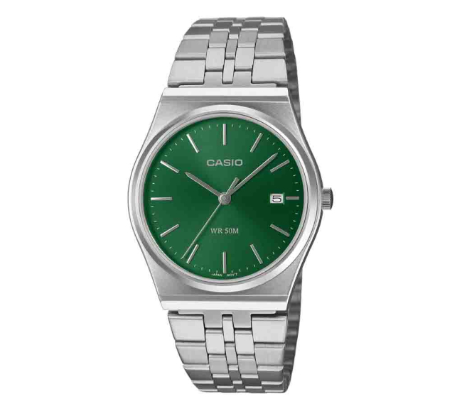 Reloj Casio MTP-B145DC-3AVCF Plateado-Dial Verde