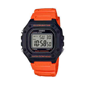 Reloj Casio Digital W-218h-4b2vcf Naranja Retro