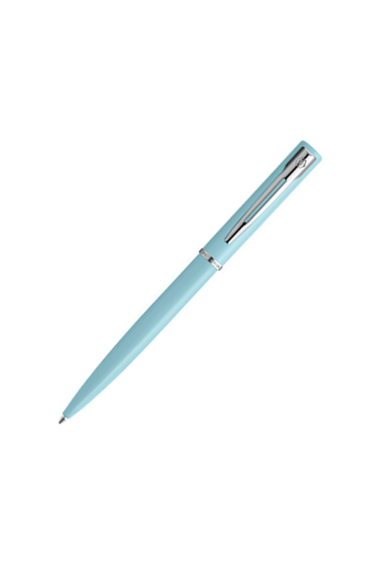 Bolígrafo Waterman 2105224 Un bolígrafo Waterman moderno y elegante El bolígrafo está cubierto con barniz pastel azul claro. El clip y el anillo están hechos de acero inoxidable y recubiertos con cromo brillante.