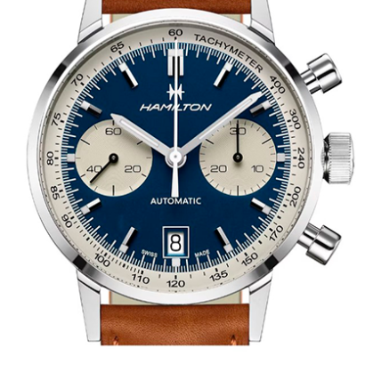 Reloj Hamilton American Classic unisex H38416541 Marca HAMILTON Color extensible/varilla Café Tipo de reloj Reloj fino Color Café Familia o colección American Classic Cronógrafo Sí Reserva de marcha No tiene Cronómetro No Funcionamiento Automático Detalles de la carátula Logotipo de la marca, 3 manecillas, 2 subesferas e indicadores de barra Bisel Acero inoxidable Material Acero inoxidable Cristal reloj Zafiro Material del extensible Piel