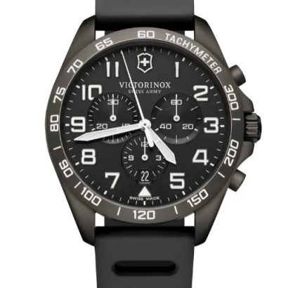 Reloj Victorinox caballero 241926.1 Reloj hecho en Suiza con funciones de cronógrafo y escala de taquímetro Se entrega en un empaque especial que contiene una exclusiva navaja Spartan PS Ha pasado 100 pruebas de homologación y viene con una garantía internacional de 5 años N° de artículo 241926.1