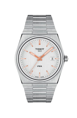 Reloj TISSOT PRX T137.410.11.031.00 INTERCHANGEABLE QUICK RELEASE BRACELET Género Caballero Garantía 2 años de Garantía Hermeticidad Hermético hasta una presión de 10 bares (100 metros/330 pies) SKU T1374101103100 Colección T-Classic Peso (g) 130