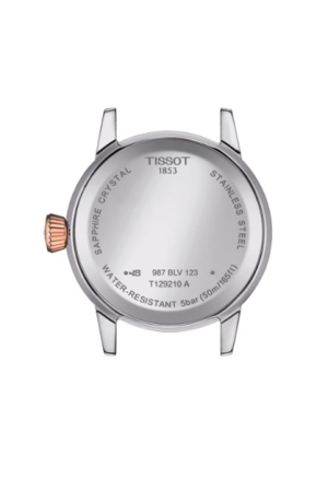 Reloj TISSOT CLASSIC DREAM LADY T129.210.22.013.00 Género Mujer Garantía 2 años de Garantía Hermeticidad Hermético hasta una presión de 5 bares (50 metros/165 pies) SKU T1292102201300 Colección T-Classic Peso (g) 74