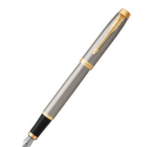Pluma Fuente Parker 1931649 Marca Parker Color Brushed Metal Golden Trim Color de la tinta Blue Rango de edad (descripción) Adult Material metal