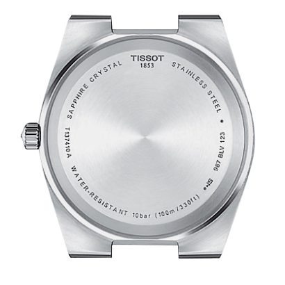 Reloj Tissot T1374101104100 circulo metalico con letras al rededor metalico