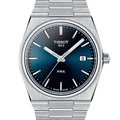 Reloj Tissot T1374101104100circulo, manecillas caratula azul, sin mumeros ´solo lineas , logotipo de marca tissot al centro