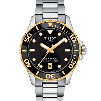 Reloj TISSOT SEASTAR 1000 36MM T120.210.21.051.00 NUEVA COLECCIÓN DE RELOJES DE BUCEO DE MENOR TAMAÑO PARA MUJER Y HOMBRE SE PUEDE USAR PARA BUCEAR O COMO UNA DECLARACIÓN DE MODA SIN CONCESIONES EN LA CALIDAD: 1000 PIES / 30 BAR RESISTENTE AL AGUA PULSERA CON SISTEMA INTERCAMBIABLE