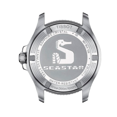 Reloj TISSOT SEASTAR 1000 36MM T120.210.21.051.00 NUEVA COLECCIÓN DE RELOJES DE BUCEO DE MENOR TAMAÑO PARA MUJER Y HOMBRE SE PUEDE USAR PARA BUCEAR O COMO UNA DECLARACIÓN DE MODA SIN CONCESIONES EN LA CALIDAD: 1000 PIES / 30 BAR RESISTENTE AL AGUA PULSERA CON SISTEMA INTERCAMBIABLE